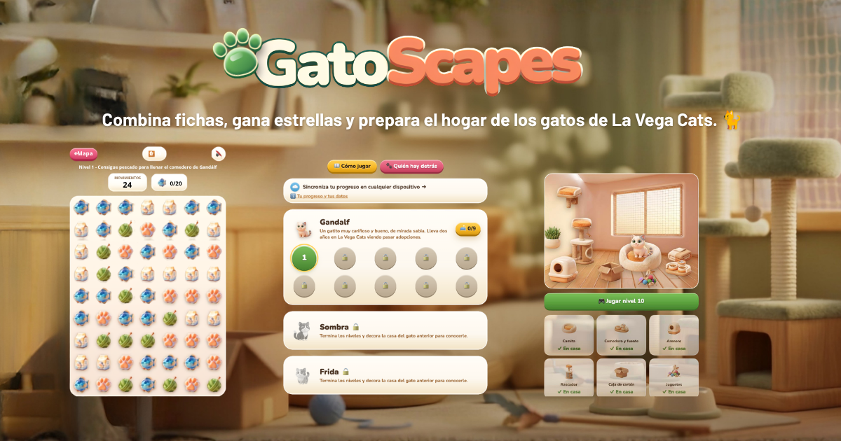 Portada de GatoScapes, juego de puzzles de La Vega Cats